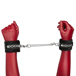 Наручники Punishment – Crystal Detail Handcuffs – Black, знімний ланцюжок, оздоблені кристалами - мініатюра 2