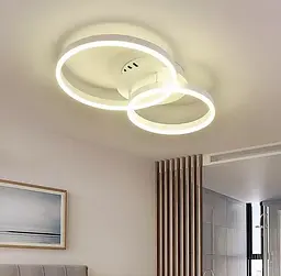 Стельова LED ЛЮСТРА НА 2 КІЛЬЦЯ в білому кольорі | Арт. A 8008/2 WT | Line F