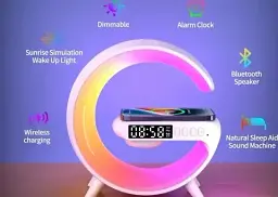 Настільна смарт-лампа з бездротовою зарядкою та динаміком Smart Light Sound Machine G63 - мініатюра 2