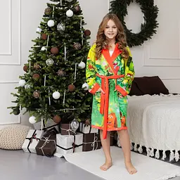 Халат дитячий з плюшевого велюру Grinch 18166 110-116 см - мініатюра 2