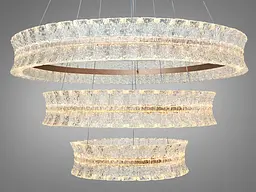 Підвісна LED-люстра Diasha MD3529/800+600+400CG для вітальні, зали та сходів, 122 W, пульт, 78 см, 15-25m2 - мініатюра 3