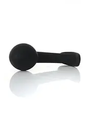 Анальна пробка - Silicone Black Curved Plug L - мініатюра 4