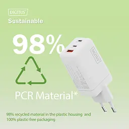 Digitus Зарядний пристрій GaN 2хUSB-C, 1хUSB-A, 67W - мініатюра 7