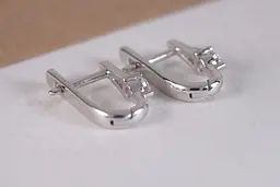 Сережки з білого золота з діамантами S-0071 - мініатюра 4