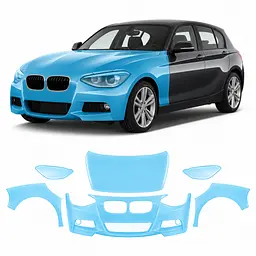 Антигравійна захисна бронеплівка за лекалами для BMW 1 Series F20 2011-2015 - передня частина авто (капот бампер фари крила)