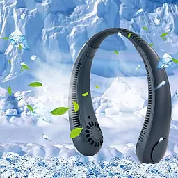 Вентилятор на шию акумуляторний безлопатевий тришвидкісний 5W UKC 6504 чорний - мініатюра 3