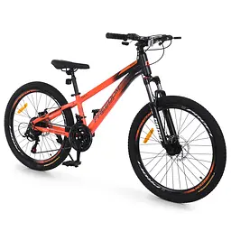 Велосипед PROFI FREEDOM 24 д. FD-2404 алюм.рама 11",SKD85%,SHIMANO 21SP,швидкознім.кол.помаранчевий
