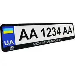 Рамка номерного знака Poputchik с объемными буквами Volkswagen 52х13.5х2 см 2 шт