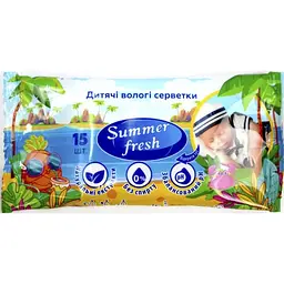 Серветки вологі "Summer Fresh" (15шт) Compact Pack №1899 - мініатюра 2