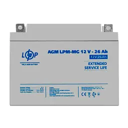 Акумуляторна батарея LogicPower  LPM 12V 26AH (LPM-MG 12 - 26 AH) AGM мультигель