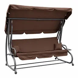 Садова гойдалка 230см до 350кг 4P Garden Comfort чотиримісна, розкладна, з подушками та підстаканниками - мініатюра 1