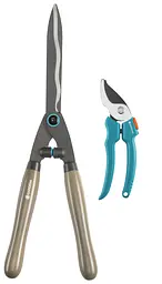 Ножиці для живоплоту механічні Gardena NatureCut та секатор Classic 8754 (12300-30)