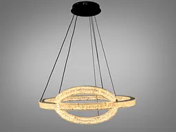 Стильна підвісна LED люстра до 18 м2 Diasha 1712/600+400ABK, чорна, 2 кільця, 66 W