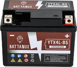 Мотоциклетний акумулятор герметичний Battanux YTX4L-BS SLA/AGM 12V 4Ah ATV/UTV/Snowmoble/Motor - мініатюра 3