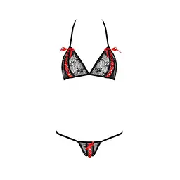 Комплект білизни Passion MELISSA BIKINI XXL/XXXL, black, ліф зі шнурівкою і трусики-стрінги - мініатюра 5
