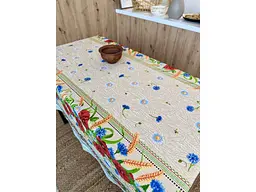 Скатертина ПЛАТКИ-ОПТ 110*150 бавовняна "Мак-колосок" - мініатюра 3