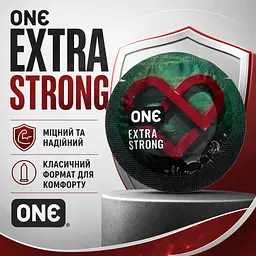Презерватив ONE Extra Strong, підвищеної міцності, гладкий, латексний, щільніший та міцніший, із силіконовою змазкою - мініатюра 4