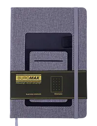 Блокнот діловий Buromax Comfort А5 96 арк. в крапку обкладинка штучна шкіра сірий (BM.295309-09) - мініатюра 2