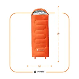 Спальний мішок (спальник) Springos 2 в 1 CS0120 +8 ...+20 °C R Orange/Grey - мініатюра 6