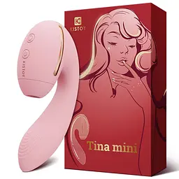 Вібратор KisToy Tina Mini Вакуумний вагінально-кліторальний, 11х3.2 см рожевий - мініатюра 4