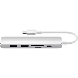 Адаптер Satechi Type-C Slim Multi-Port 4K V2 Silver (ST-SCMA2S) - мініатюра 4
