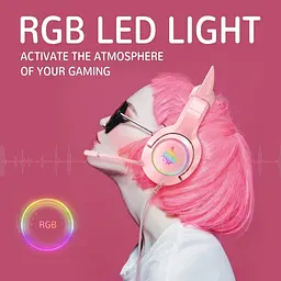 Дротова ігрова гарнітура Onikuma Gaming CAT with LED K9, USB, 3.5mm, 2.2m, pink - мініатюра 7