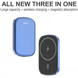 Зовнішній акумулятор JD MagSafe wireless JYD-PB10 10000mAh бездротовий магнітний 15/20W блакитний - мініатюра 2