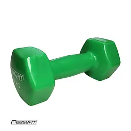 Гантель для фітнесу 4.0 кг EasyFit із вініловим покриттям зелена