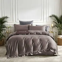 Комплект постільної білизни Lovely Svi сатин люкс 300ТС (135г/м2) Полуторний Brown (230326) - мініатюра 2