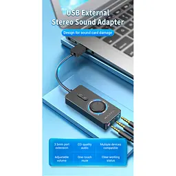 Звукова плата Vention Audio USB 3х3,5mm jack 0.15m Volume Control (CDRBB) - мініатюра 3