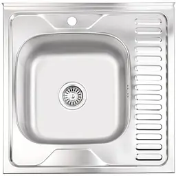 Кухонна мийка Brinex 6060-L 0.6 мм, накладна BRIN6060LSAT06