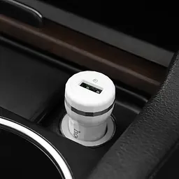 Автомобільний зарядний пристрій Hoco Z27A USB QC 18W білий - мініатюра 2