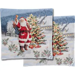 Наволочка гобеленова Lefard Home Textile Noel b rojo з люрексом 45x45 см (716-203) - мініатюра 2