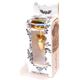 Анальна пробка Boss Of Toys Boss Series - Jewellery Gold Heart Plug Green S, BS6400042, Золотий / Зелений - мініатюра 7