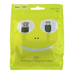 Кабель HOCO X13 USB для Type-C 3A, 1m, PVC, PVC connectors, чорний - мініатюра 3
