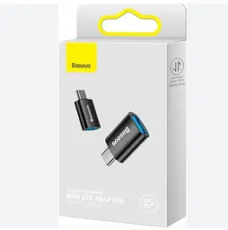 Адаптер Baseus Mini OTG Type-C/USB-A 3.1 Black (ZJJQ000001) - мініатюра 2