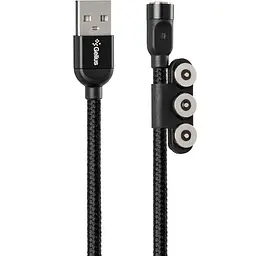 Магнітний USB кабель Gelius Pro Magenta GP-UC-U013u 3в1 (MicroUSB/iPhone X/Type-C) Black - мініатюра 6