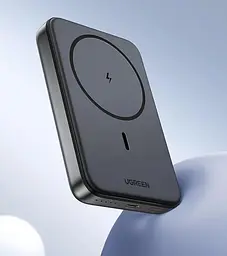 Зовнішній акумулятор Ugreen PB561 Foldable Kickstand Magnetic Battery 10000mAh для iPhone 15 Pro 14 сірий - мініатюра 4