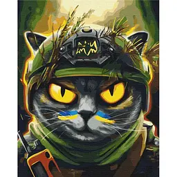 Картина за номерами на підрамнику Brushme Котик розвідник, Маріанна Пащук
