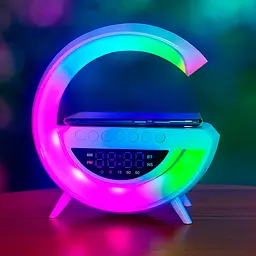 Нічник 3в1 BT-3401 з Bluetooth-колонкою і бездротовою зарядкою, світильник з годинником для телефону - мініатюра 2