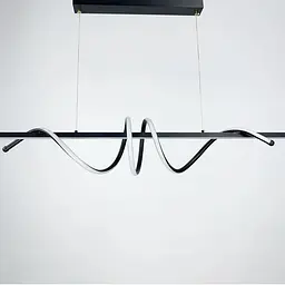 Скандинавська LED люстра у чорному корпусі 100х19 см | Line F | Арт. H24L-1000 BK - мініатюра 3
