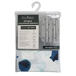 Шторка для ванної кімнати Eco Fabric з принтом 180*180 см Морські зірки (EF-1803-C)