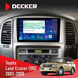Штатна магнітола Toyota Land Cruiser (100) 2003-2008 Decker D9-007 4x64 DSP 360 4G Decker (НФ-00004955)