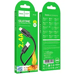 Дата кабель Hoco X122 Benefit USB to Lightning 2.4A (1m) Black - мініатюра 2