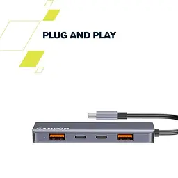USB-Хаб Canyon USB-хаб DS-18 5in1 USB-C Grey (CNS-TDS18) - мініатюра 5
