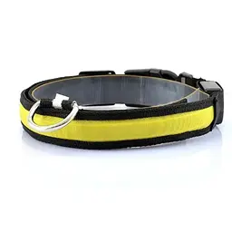 Світлодіодний водонепроникний нашийник на акумуляторі з USB для котів і собак M жовтий