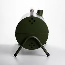 Вугільний гриль двосторонній портативний з решіткою Yiwu 38x25x35 см зелений універсальний для пікніка похідний розкладний BQ-2 - мініатюра 5