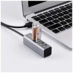 Концентратор HOCO USB 2.0 to 4xUSB Line machine HB1 Tarnish (6957531038139) - мініатюра 5