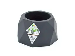 Горщик для квітів ELIF PLASTIK 250 мл GEO 11 × 7 см антрацит