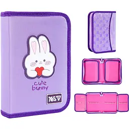 Пенал твердий Yes одинарний з двома клапанами HP-04 Cute Bunny (533740) - мініатюра 2